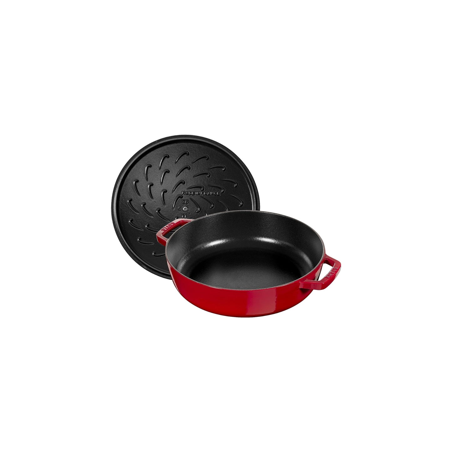 قدر Braiser مع غطاء | من حديد الزهر Cast Iron المطلي بالمينا عالي الجودة | عدة قياسات وألوان مميزة | من العلامة التجارية STAUB صنع في فرنسا