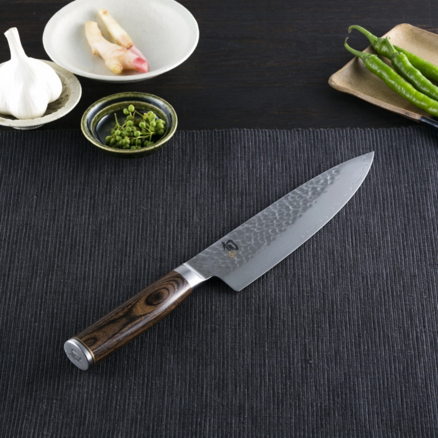 سكين Shun Premier Kiritsuke | من الفولاذ VG Max المطروق بنمط الفولاذ الدمشقي |مقبض من الخشب المعزز | عدة قياسات | من العلامة التجارية اليابانية Kai
