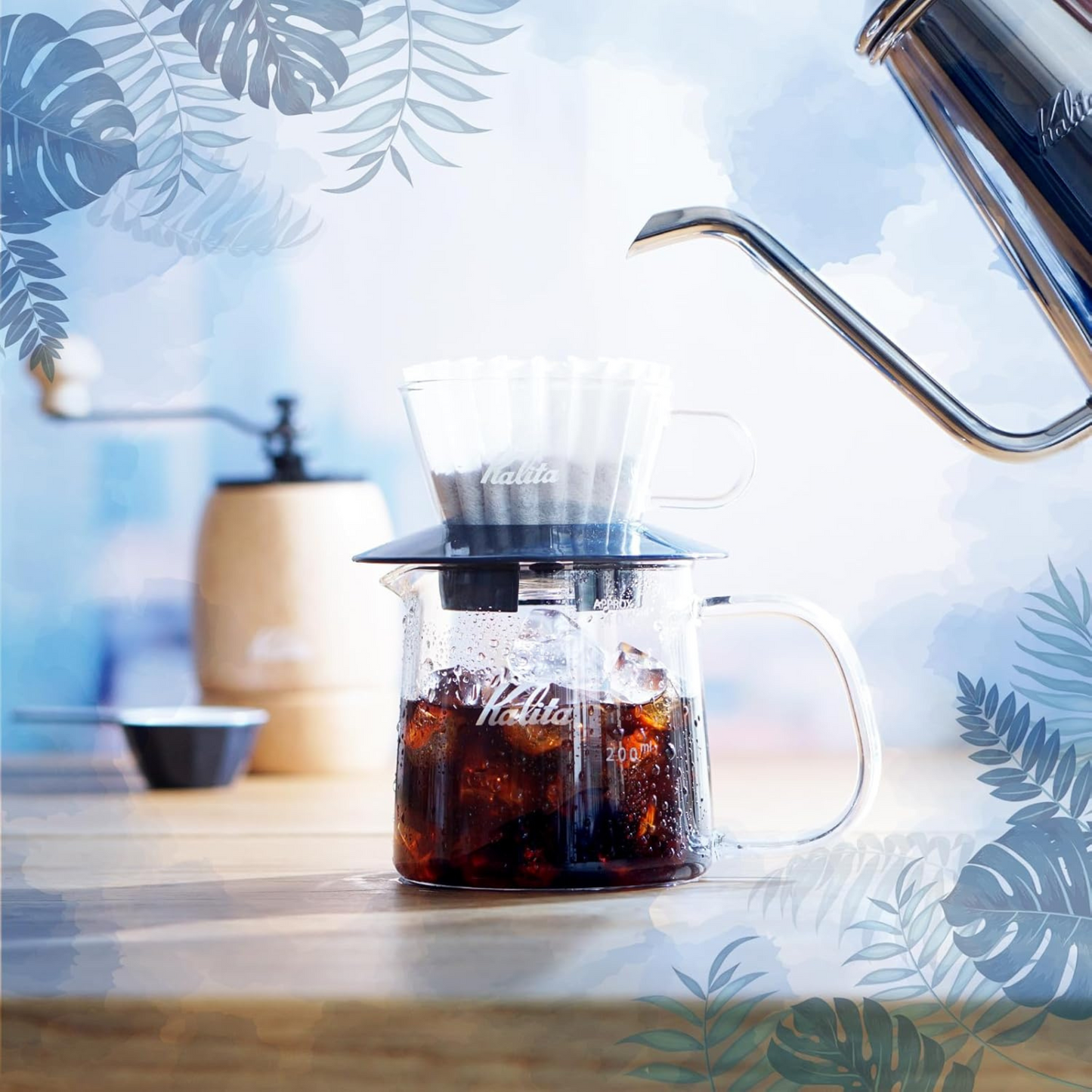 وعاء تحضير وتقديم القهوة Kalita Wave | من الزجاج الحراري | بعدة سعات ومقابض متنوعة | من العلامة التجارية اليابانية Kalita