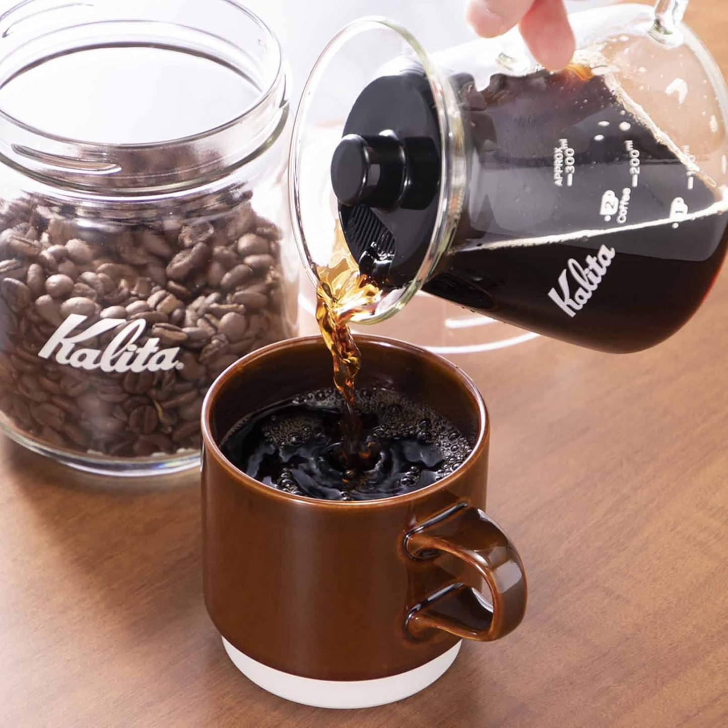وعاء تحضير وتقديم القهوة Kalita Wave | من الزجاج الحراري | بعدة سعات ومقابض متنوعة | من العلامة التجارية اليابانية Kalita