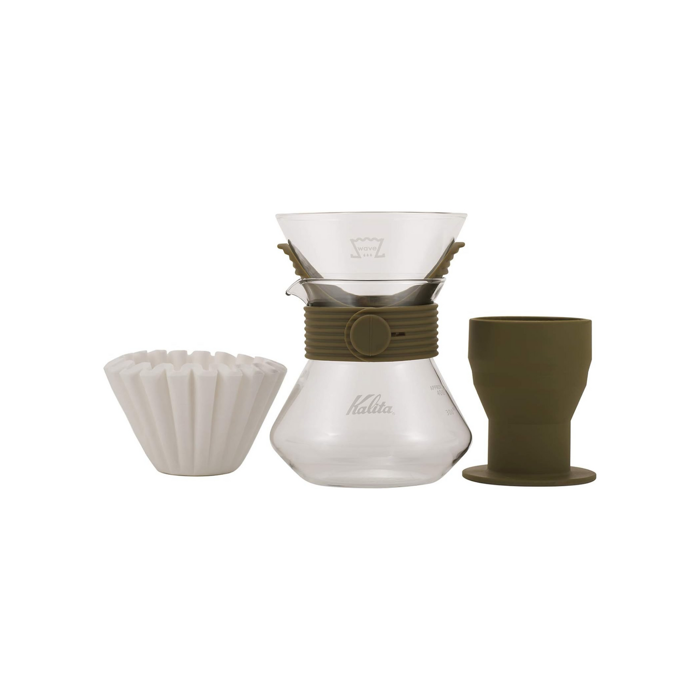 مجموعة تقطير القهوة Wave Style Up من Kalita | سعة 500 مل بلونين | طقم من 3 قطع | صنع في اليابان
