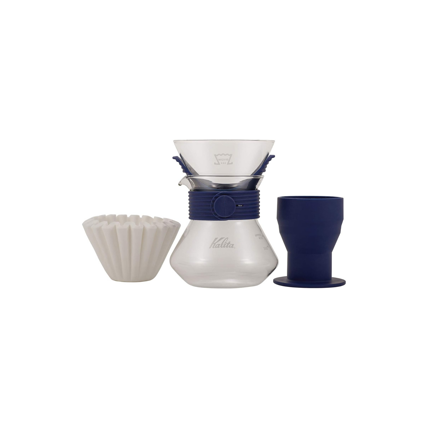 مجموعة تقطير القهوة Wave Style Up من Kalita | سعة 500 مل بلونين | طقم من 3 قطع | صنع في اليابان