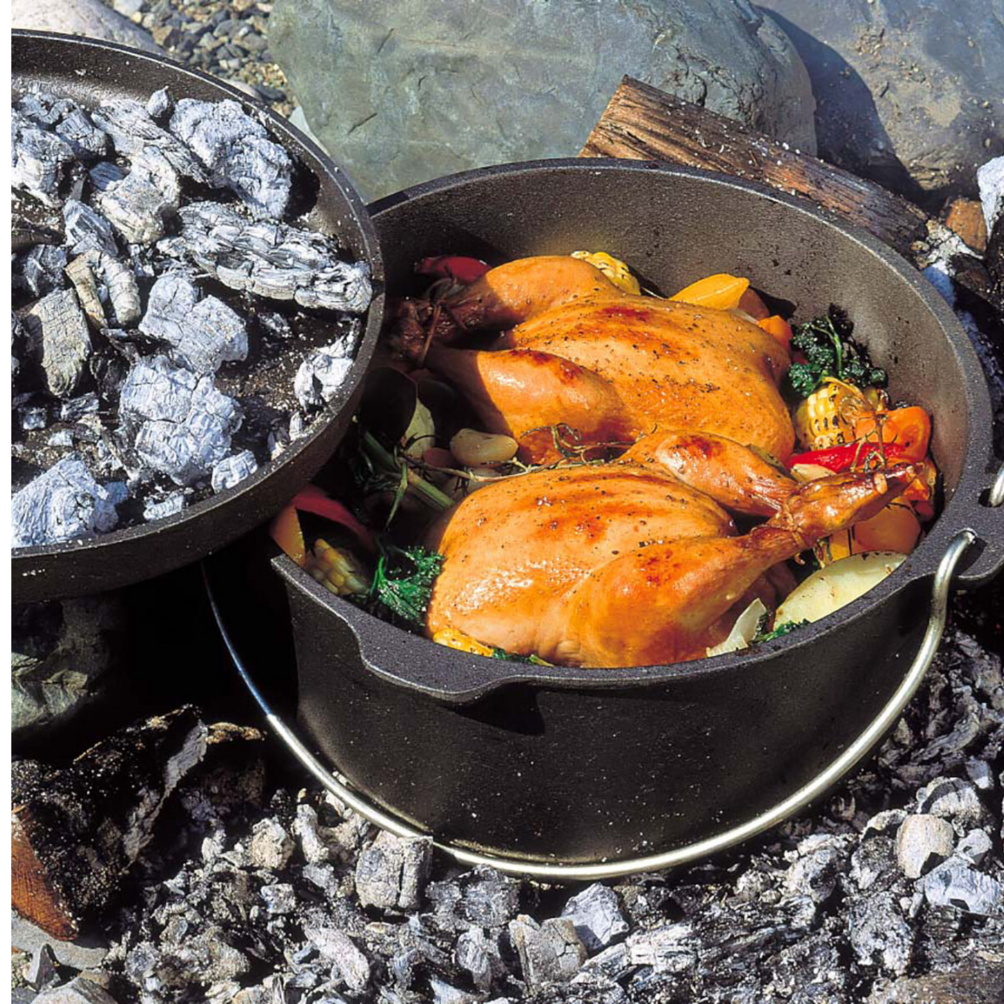 قدر Dutch Oven من حديد الزهر Cast Iron مع غطاء | عدة قياسات | من العلامة التجارية اليابانية Captain Stag