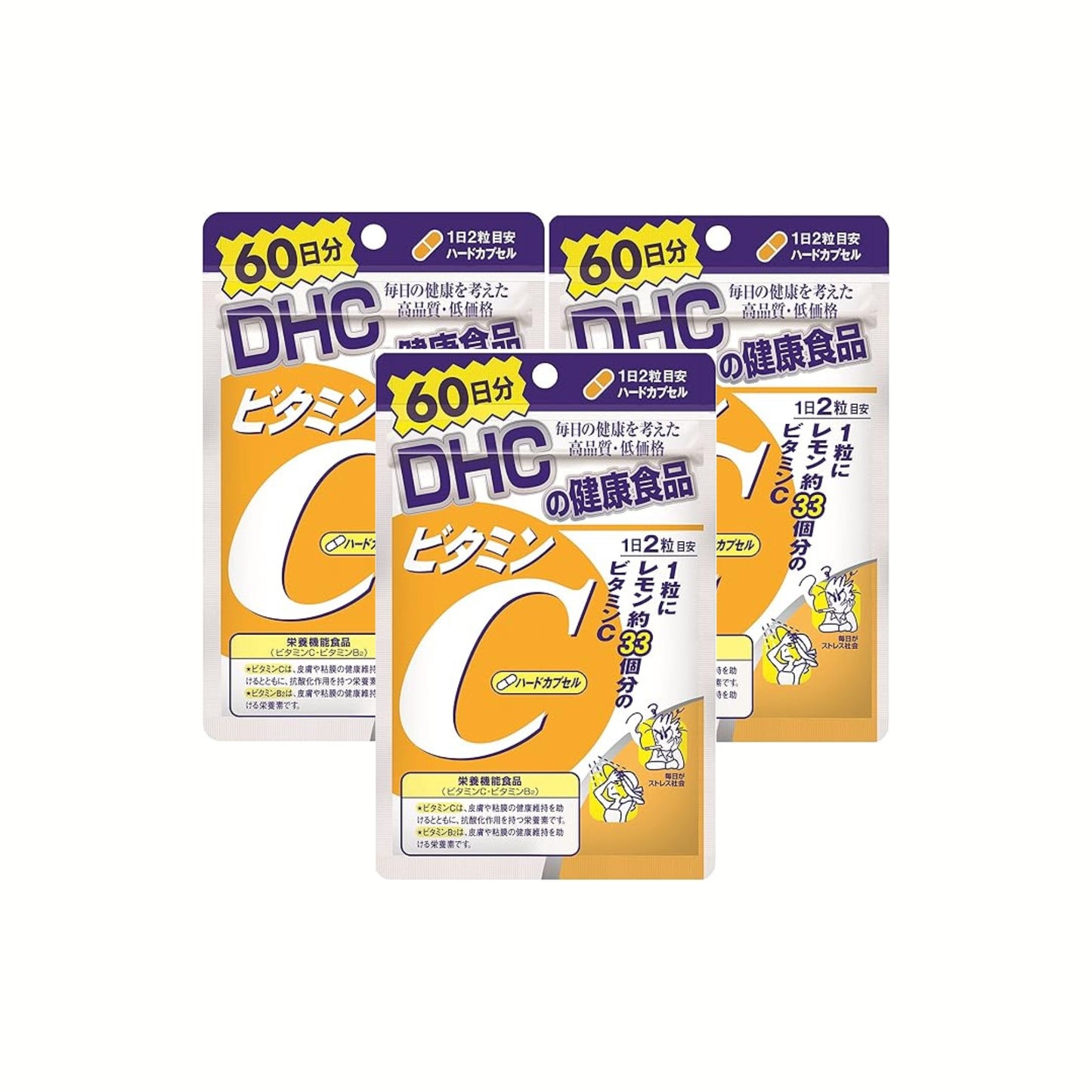 DHC 1000mg Vitamin C – الأفضل للبشرة والمناعة + امتصاص أعلى مع B2 – بكجات بكميات متنوعة – صنع في اليابان