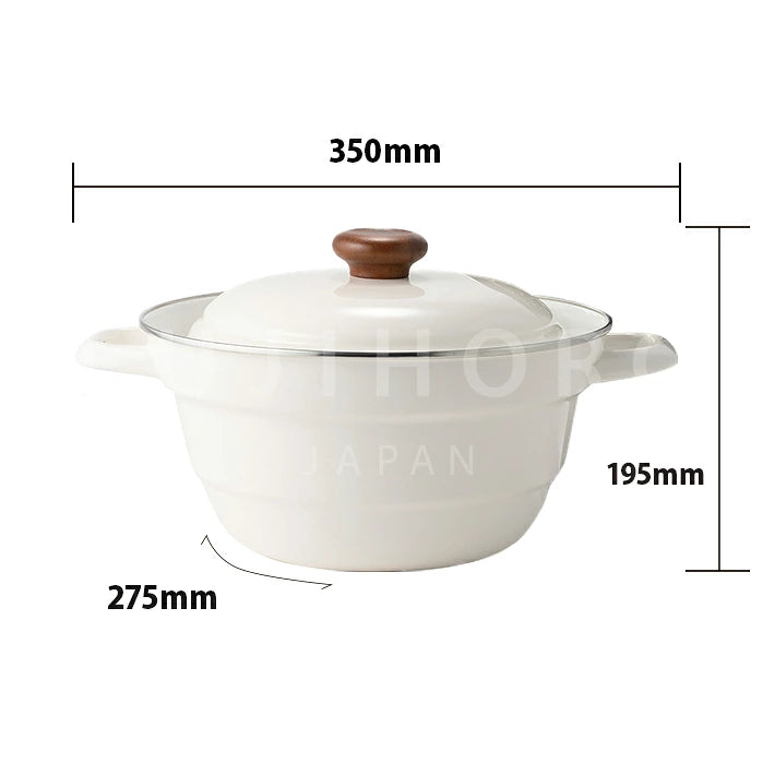 FUJIHORO All-in-One Pot 27cm – قدر مينا متعدد الاستخدام | 5.4 لتر - 5 ألوان