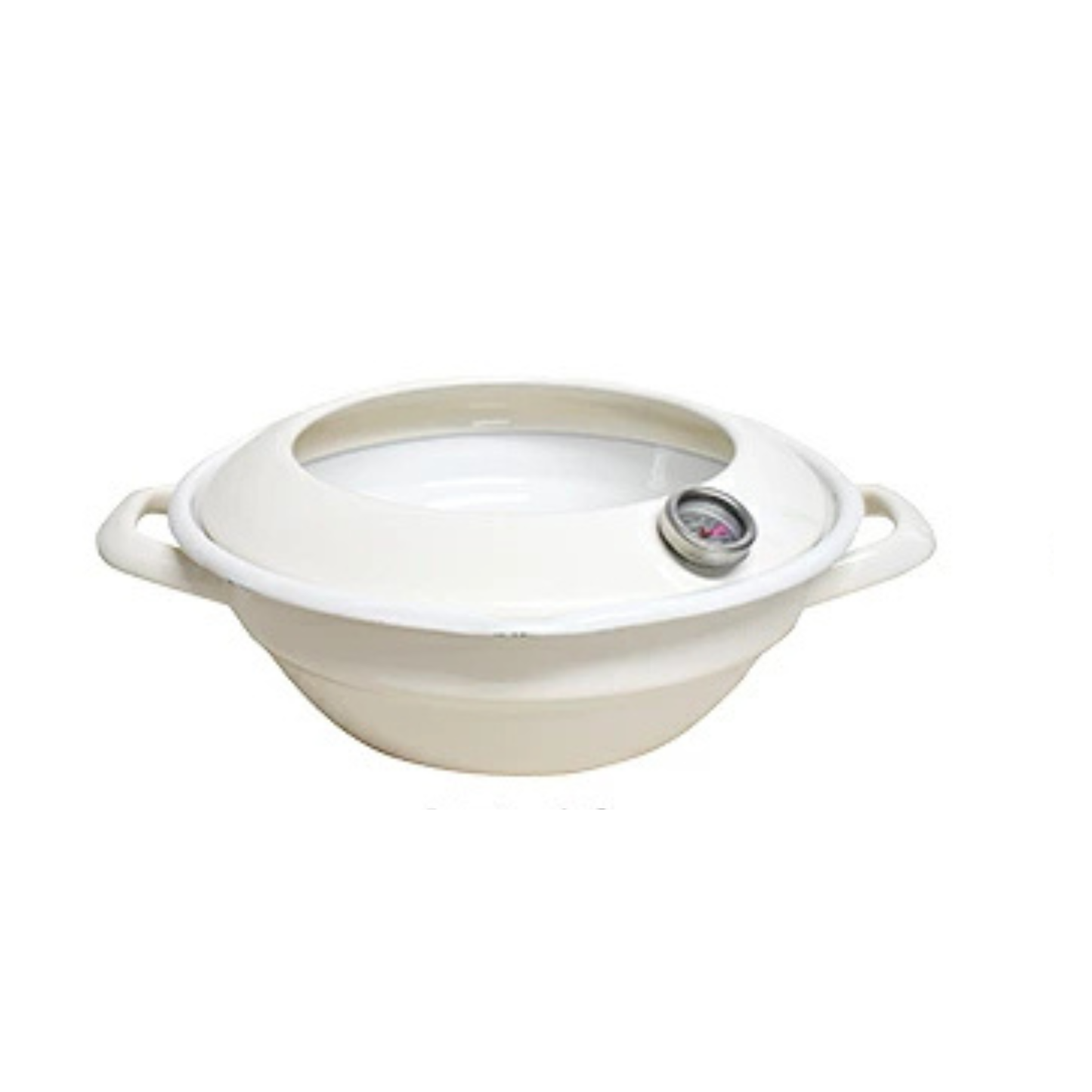 FUJIHORO Japan Tempura Enamel Pot 24cm – قدر قلي من المينا مع مقياس حرارة وحاجز منع تناثر الزيت | 2.8 لتر