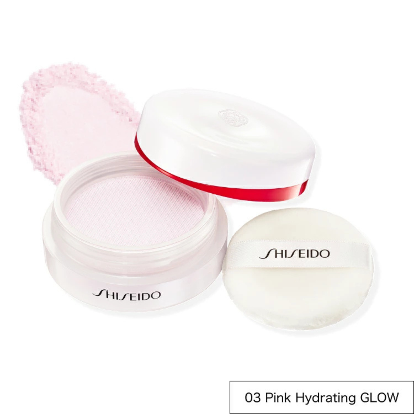 بودرة SHISEIDO Essence Skin Setting Powder 03 Pink Hydrating GLOW الوردية بإصدار محدود.