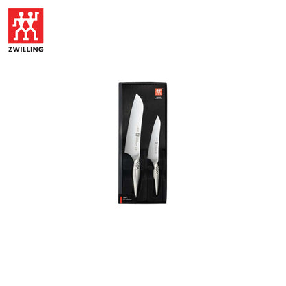 طقم سكاكين من الفولاذ عالي الكربون، سكين 180ملم Santoku + سكين Petty 130ملم،  من العلامة التجارية الألمانية Zwilling  صنع في اليابان