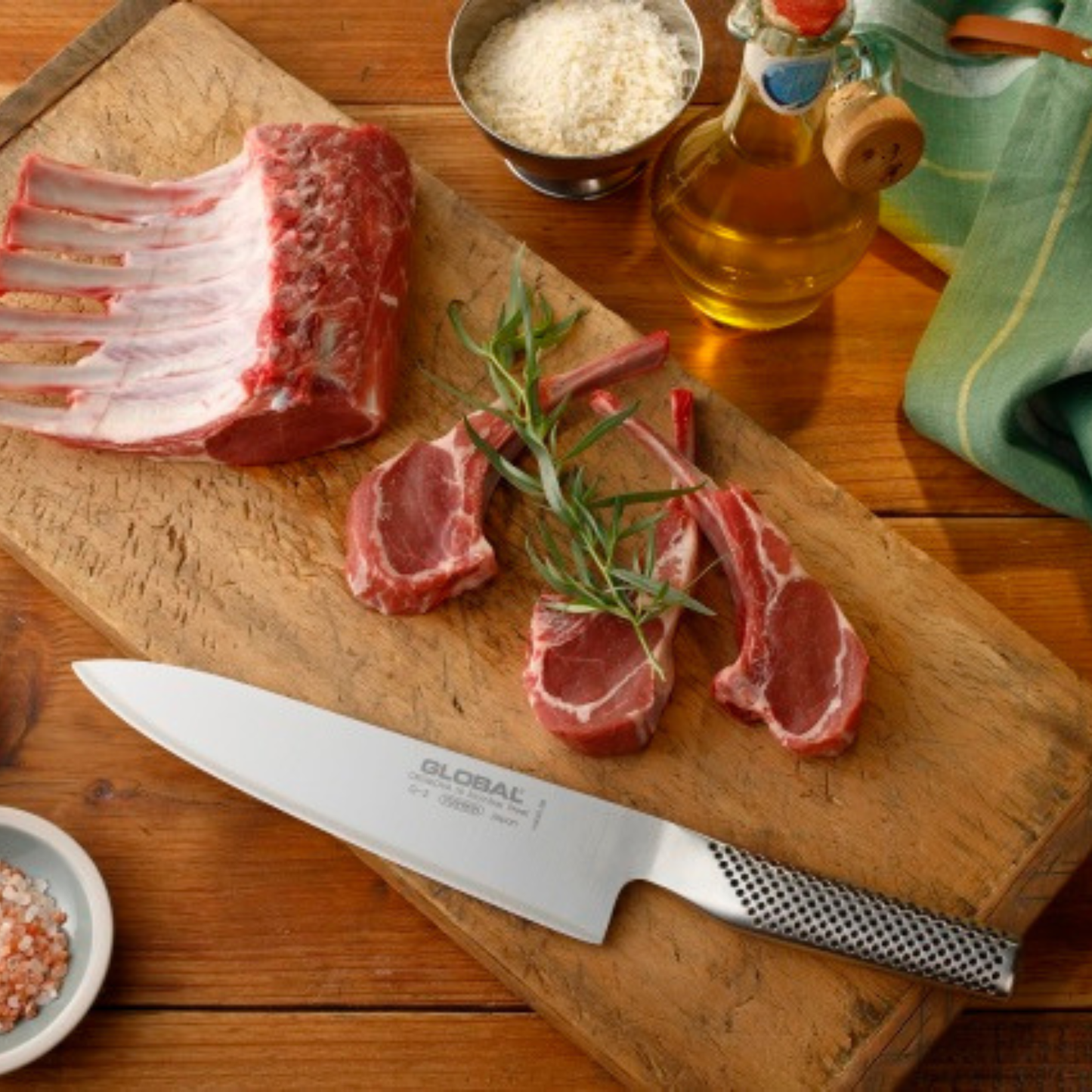 مجموعة سكاكين G - من الفولاذ المقاوم للصدأ بالكامل - عدة قياسات وأنوع | من العلامة التجارية الرائدة Global - صنع في اليابان