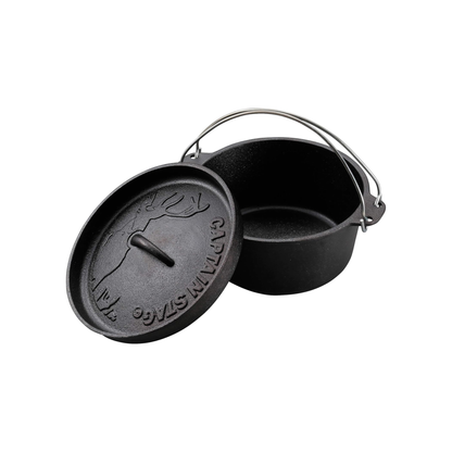 قدر Dutch Oven من حديد الزهر Cast Iron مع غطاء | عدة قياسات | من العلامة التجارية اليابانية Captain Stag