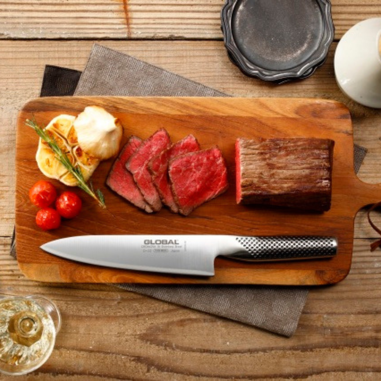 مجموعة سكاكين G - من الفولاذ المقاوم للصدأ بالكامل - عدة قياسات وأنوع | من العلامة التجارية الرائدة Global - صنع في اليابان