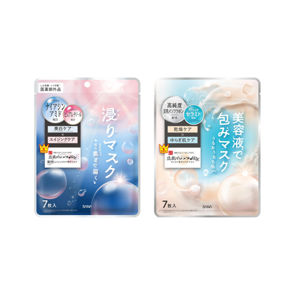 [طردين 14 ماسك] ماسك الوجه من Nameraka Honpo - لعناية مكثفة بالبشرة خلال 7 دقائق - بخلاصة حليب الصويا والعديد من المركبات الطبيعية - منتج خال من المواد الكيماوية - صنع في اليابان