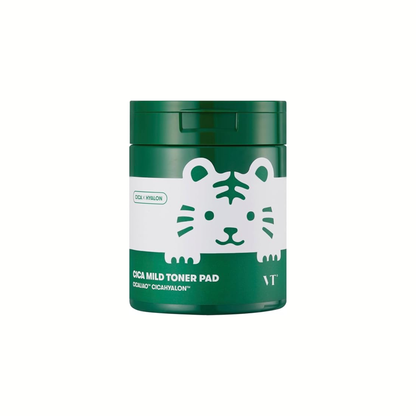[بكج من عبوتين] فوط تونر يومية  CICA Mild Toner من VT Cosmetics - تركيبة من المواد الطبيعية والفعّالة مثل السيكا والهايالورونيك أسيد لتقشير البشرة بلطف وترطيبها - وتهدئتها - صنع في كوريا وارد اليابان