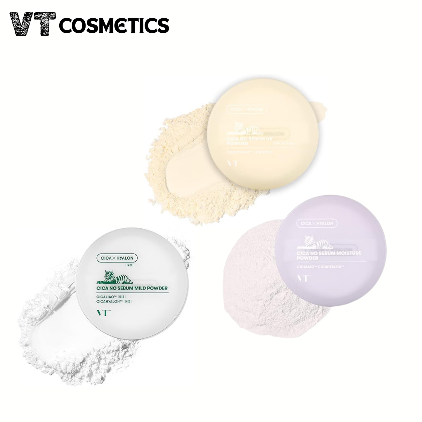 [بكج من عبوتين] بودرة CICA No Sebum Powder من VT Cosmetics - لتوازن الدهون ومظهر ناعم للبشرة - تركيبة تحتوي على العديد من المكونات الطبيعية والفيتامينات - صنع في كوريا وارد اليابان