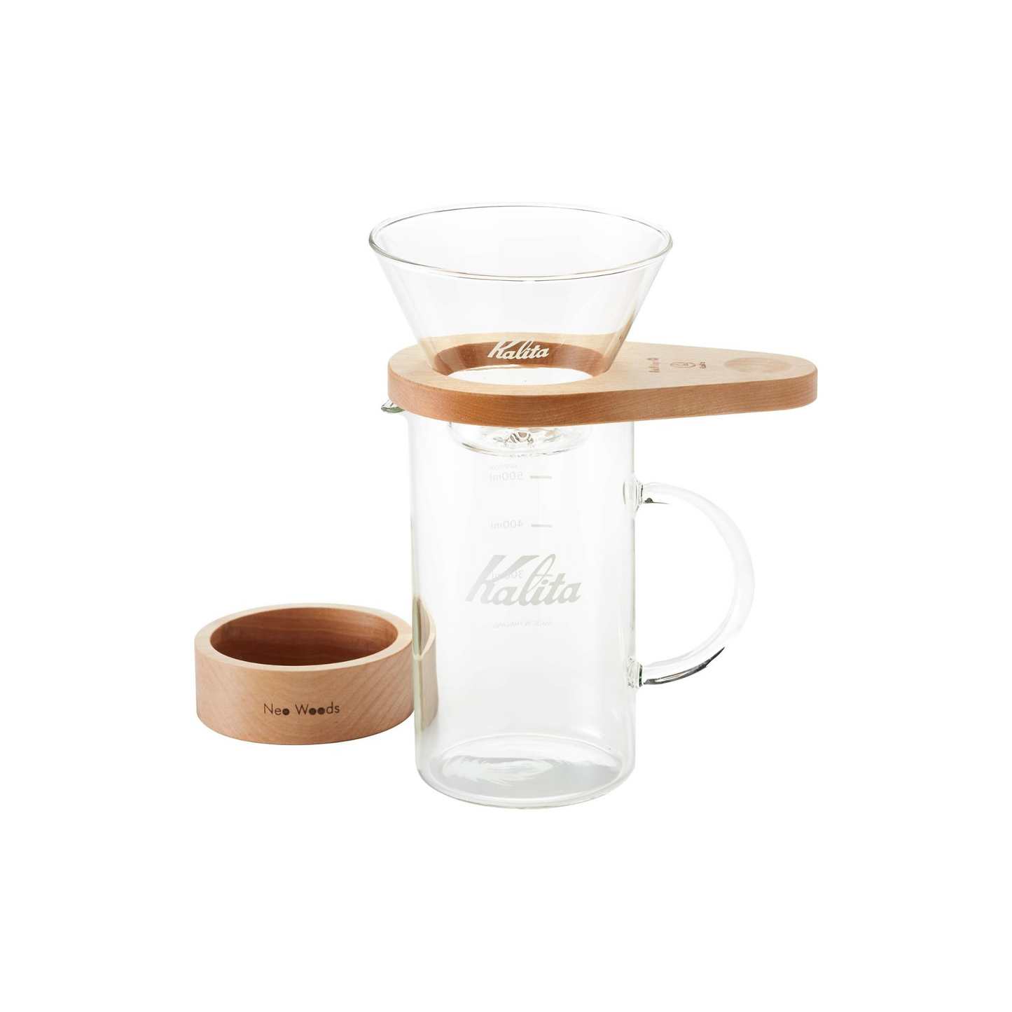 مجموعة تقطير القهوة Kalita WDG-185 | 3 أشكال متنوعة | سعة 400 مل ل 2-4 أشخاص | صنع في اليابان