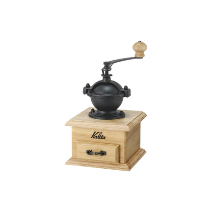 مطحنة القهوة الكلاسيكية من Kalita – شفرة ألمنيوم وخشب المطاط الطبيعي عدة ألوان - تحكم بدرجة خشونة الطحن - من العلامة التجارية اليابانية Kalita