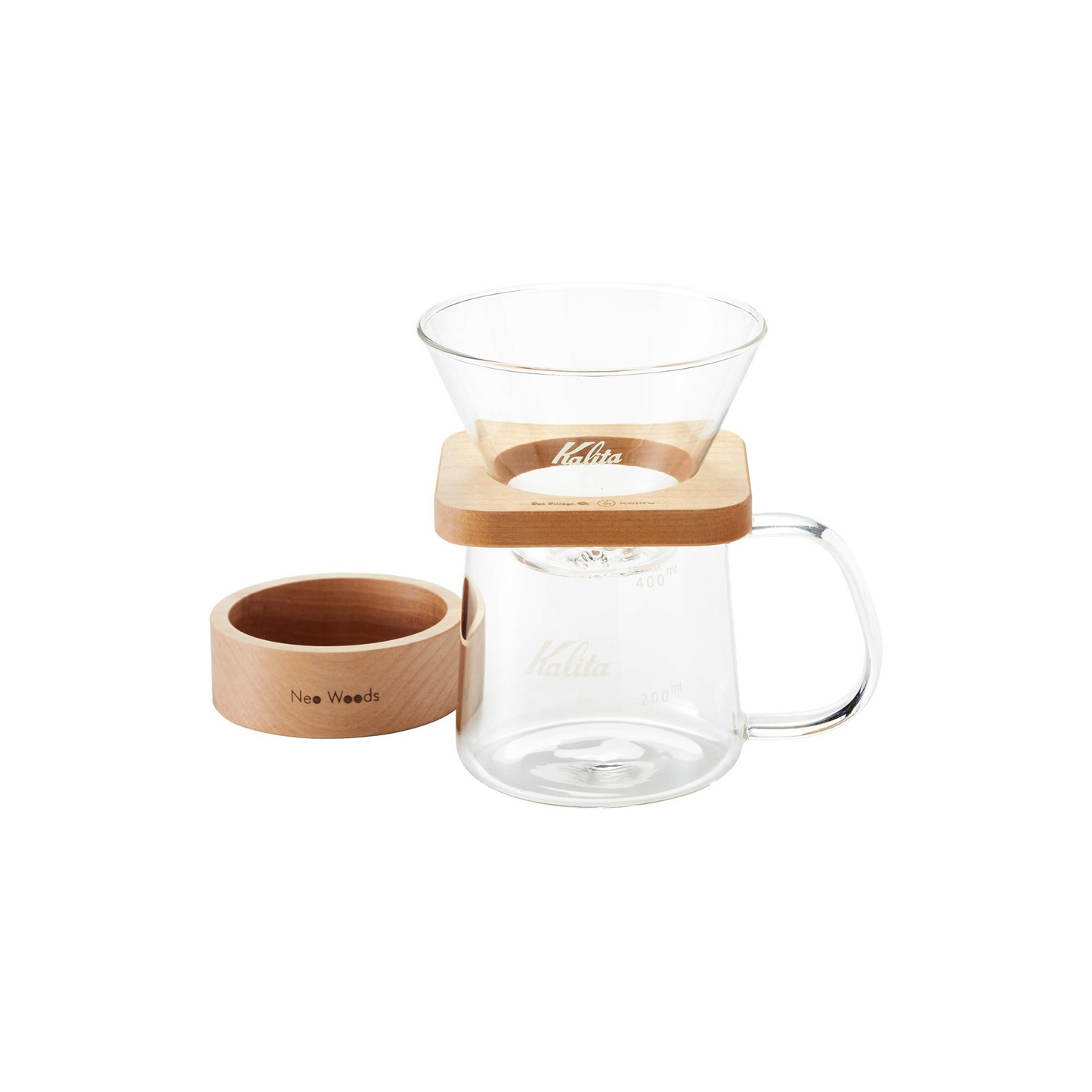 مجموعة تقطير القهوة Kalita WDG-185 | 3 أشكال متنوعة | سعة 400 مل ل 2-4 أشخاص | صنع في اليابان