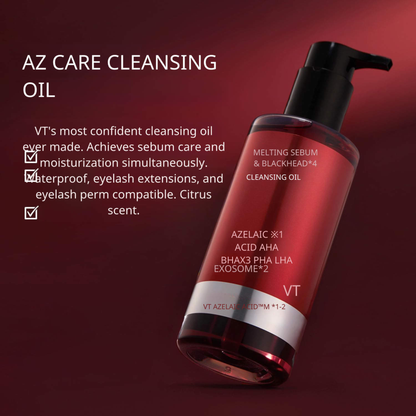 زيت تنظيف البشرة والمسامات والرؤوس السوداء من VT COSMETICS - بخلاصة Azelaic Acid بقوام مقاوم للماء - سعى 200 مل - صنع في كوريا وارد اليابان