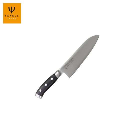 سكين المطبخ Santoku، قياس 13سم من الفولاذ المقاوم للصدأ، من العلامة التجارية اليابانية Yaxell، صنع في اليابان