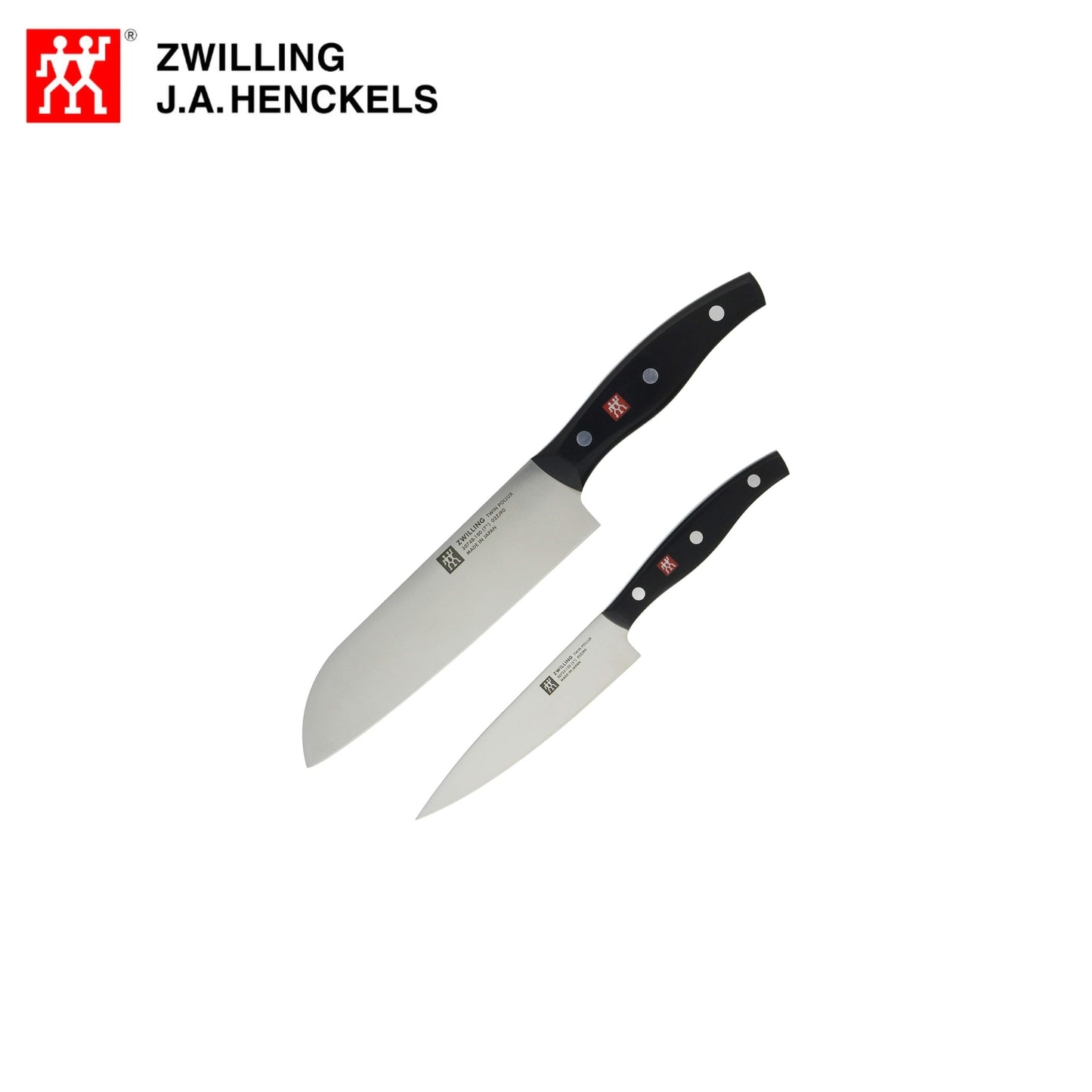 طقم سكاكين من الفولاذ الخاص عالي الكربون، سكين Santoku 18cm و سكين Paring 13سم، من العلامة التجارية الألمانية Zwilling Henckels صنع في اليابان