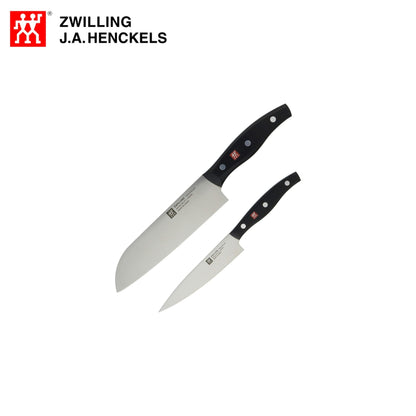 طقم سكاكين من الفولاذ الخاص عالي الكربون، سكين Santoku 18cm و سكين Paring 13سم، من العلامة التجارية الألمانية Zwilling Henckels صنع في اليابان