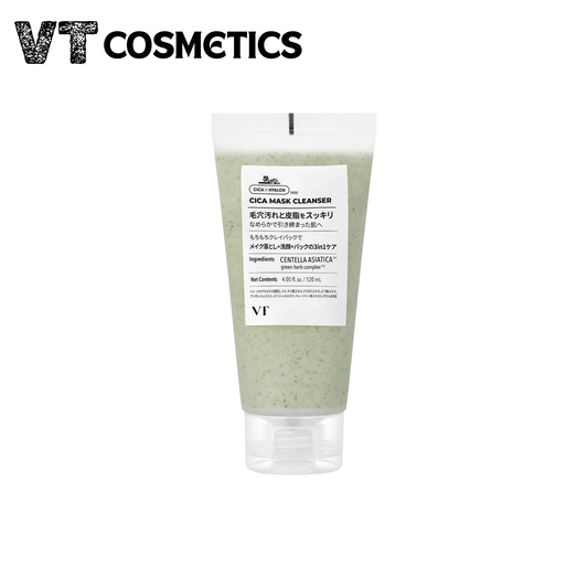 [بكج من تيوبين] غسول وجه وماسك CICIA Mask Cleanser من VT Cosmetics - يحتوي على مكونات طبيعية مثل عشبة السنتيلا والريتنول - صنع في كوريا وارد اليابان