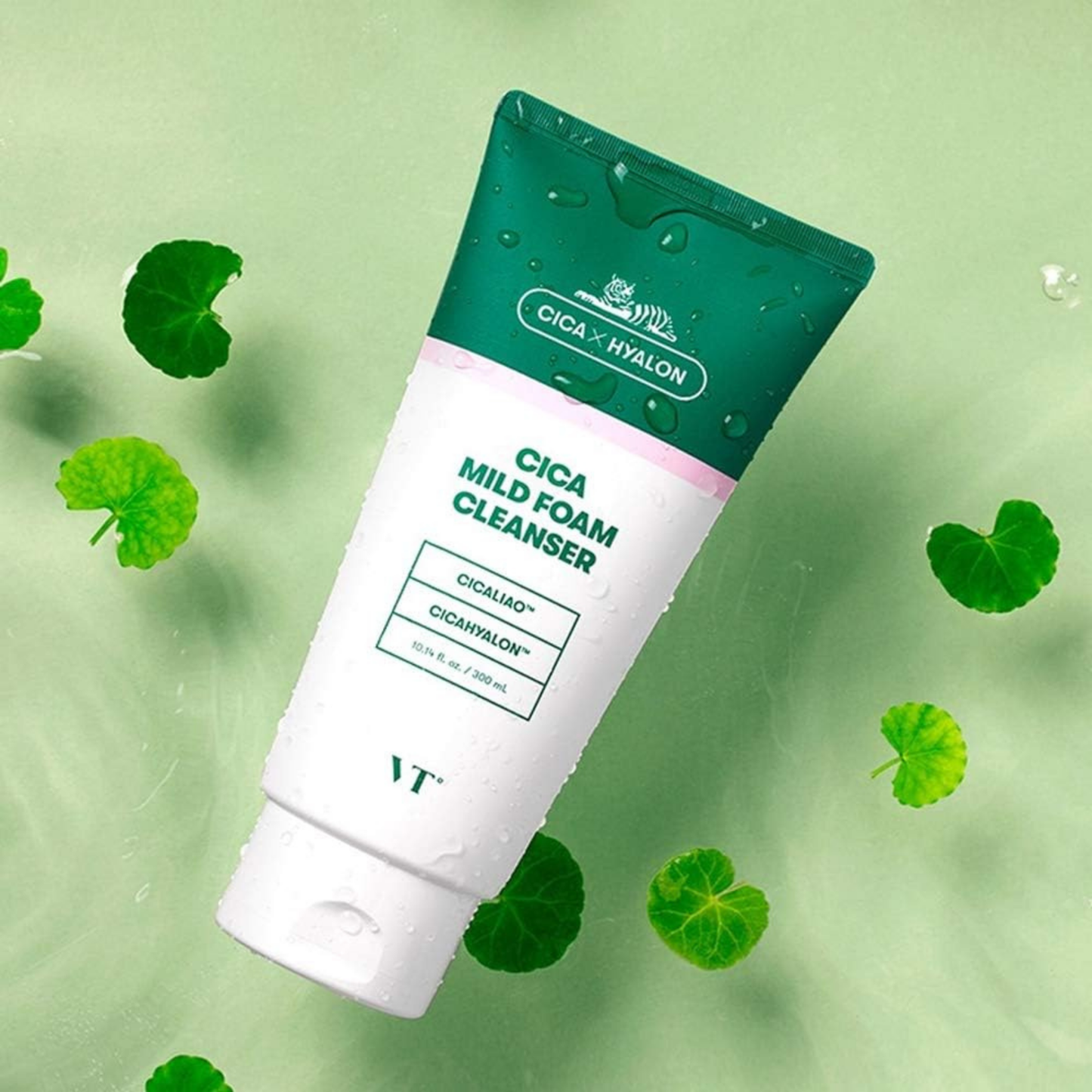 [بكج من تيوبين] غسول وجه رغوي CICA Mild Foam من VT Cosmetics - بخلاصة 6 نباتات فعّالة والعديد من المكونات الطبيعية لتنظيف عميق لطيف للبشرة والمسامات - سعة 300 مل - صنع في كوريا وارد اليابان