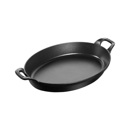 طبق متعدد المهام للشوي والخبز والطهي والتقديم | شكل دائري وبيضوي بعدة قياسات | من حديد الزهر Cast Iron المطلي بالمينا | من البراند الفرنسي Staub صنع في فرنسا