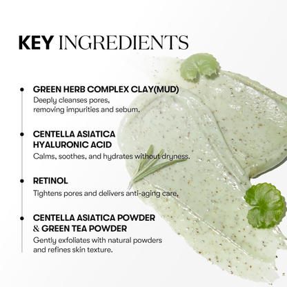 [بكج من تيوبين] غسول وجه وماسك CICIA Mask Cleanser من VT Cosmetics - يحتوي على مكونات طبيعية مثل عشبة السنتيلا والريتنول - صنع في كوريا وارد اليابان