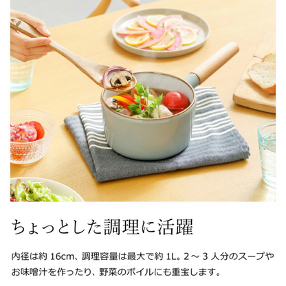 كسرولا متعددة الاستعمالات مع غطاء | من الفولاذ المطلي بالمينا عالي الجودة | قياس 16سم سعة 1.6لتر | من العلامتين التجاريتين Fuji Horo و Bruno صنع في اليابان