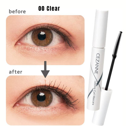 Cezanne Lasting Curl Mascara – ماسكارا 3-in-1 لرفع وتطويل الرموش | مقاومة للماء والعرق والدموع | ثبات قوي وكيرل يدوم طوال اليوم | فرشاة Double Comb + ألياف 2mm | إصدار اليابان 🇯🇵