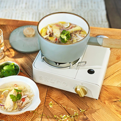 كسرولا متعددة الاستعمالات مع غطاء | من الفولاذ المطلي بالمينا عالي الجودة | قياس 16سم سعة 1.6لتر | من العلامتين التجاريتين Fuji Horo و Bruno صنع في اليابان