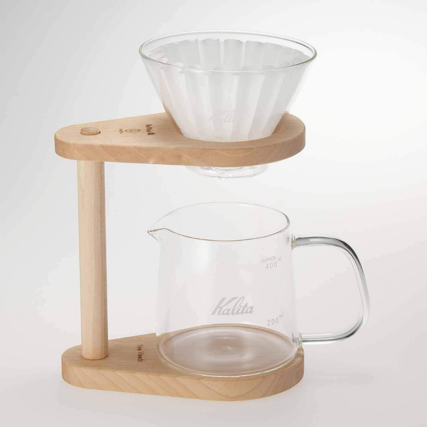 مجموعة تقطير القهوة Kalita WDG-185 | 3 أشكال متنوعة | سعة 400 مل ل 2-4 أشخاص | صنع في اليابان