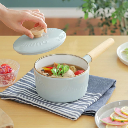 كسرولا متعددة الاستعمالات مع غطاء | من الفولاذ المطلي بالمينا عالي الجودة | قياس 16سم سعة 1.6لتر | من العلامتين التجاريتين Fuji Horo و Bruno صنع في اليابان