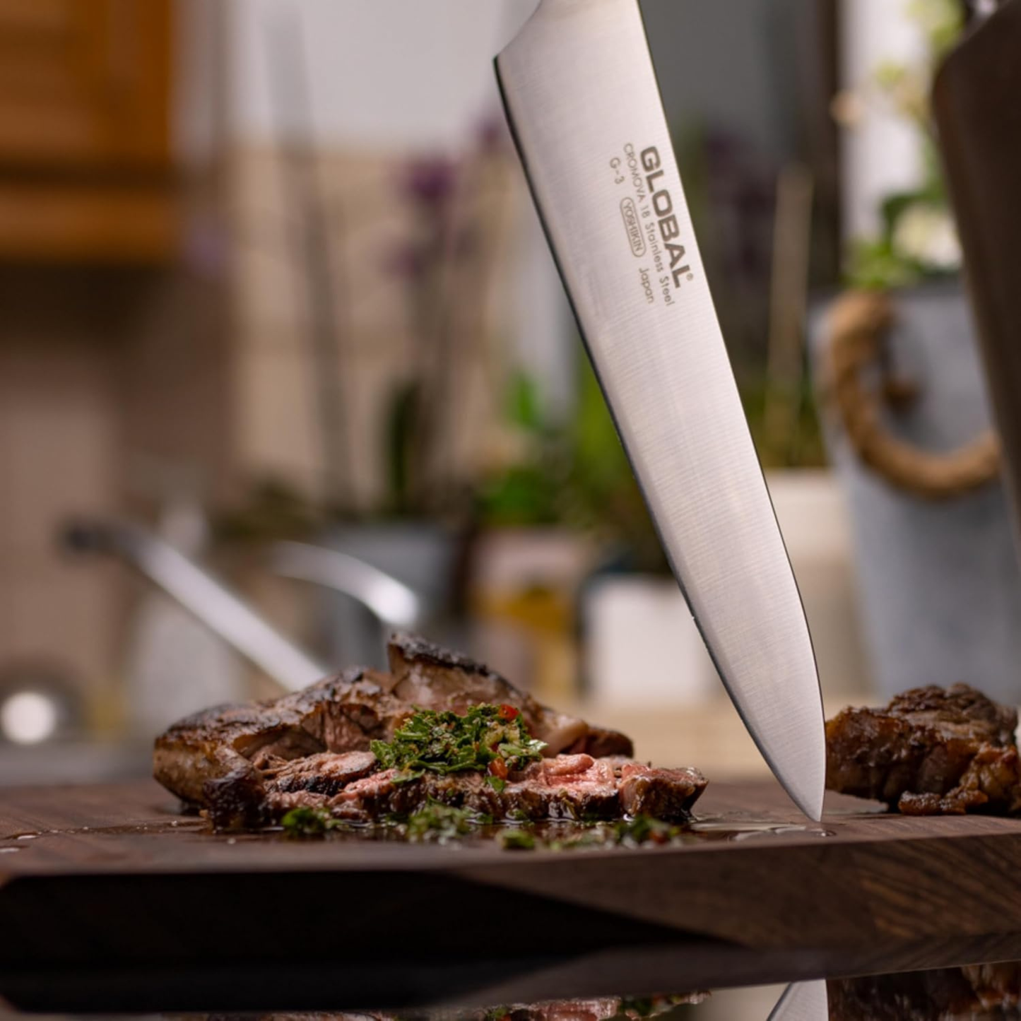 مجموعة سكاكين G - من الفولاذ المقاوم للصدأ بالكامل - عدة قياسات وأنوع | من العلامة التجارية الرائدة Global - صنع في اليابان