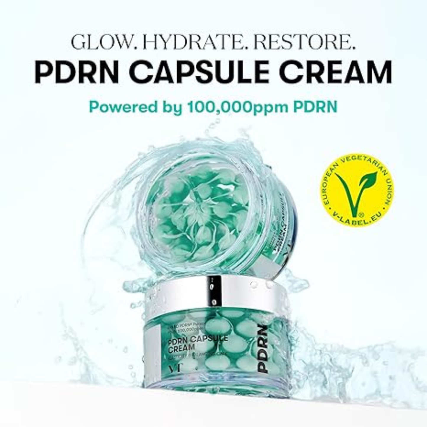 [بكج من عبوتين] VT COSMETICS PDRN Capsule Cream – كريم PDRN نباتي 100,000ppm لتجديد البشرة، ترطيب عميق، شدّ ومرونة، تأثير Glass Skin، تركيبة Vegan خفيفة لجميع أنواع البشرة (50 مل)