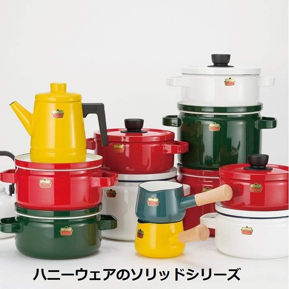 FUJIHORO Japan Solid Series 20cm – قدر كسرولة مينا للغاز ومواقد IH | سعة 3 لتر