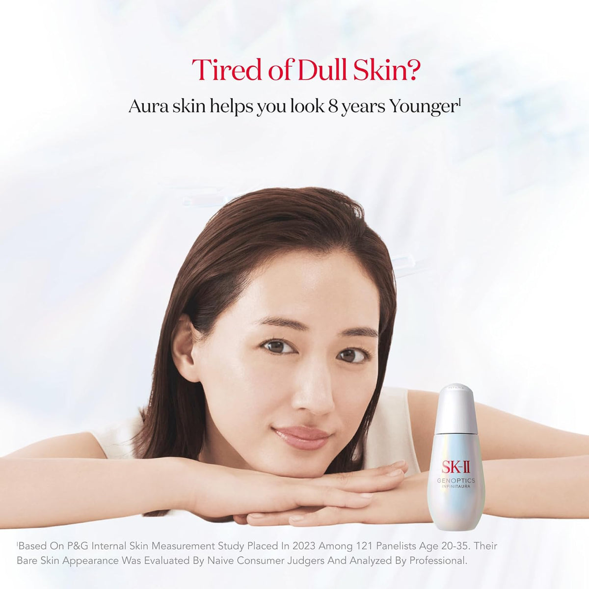SK-II GenOptics InfinitAura Essence – سيروم تفتيح البشرة للإشراقة والبقع الداكنة مع PITERA™ والنياسيناميد