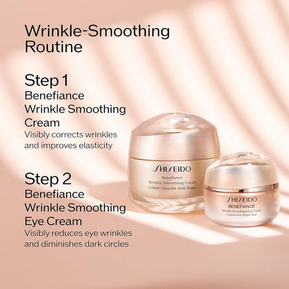 SHISEIDO Benefiance Wrinkle Smoothing Eye Cream – كريم منطقة حول العين الفاخر لنعومة فورية وتقليل الخطوط الدقيقة - صنع في اليابان