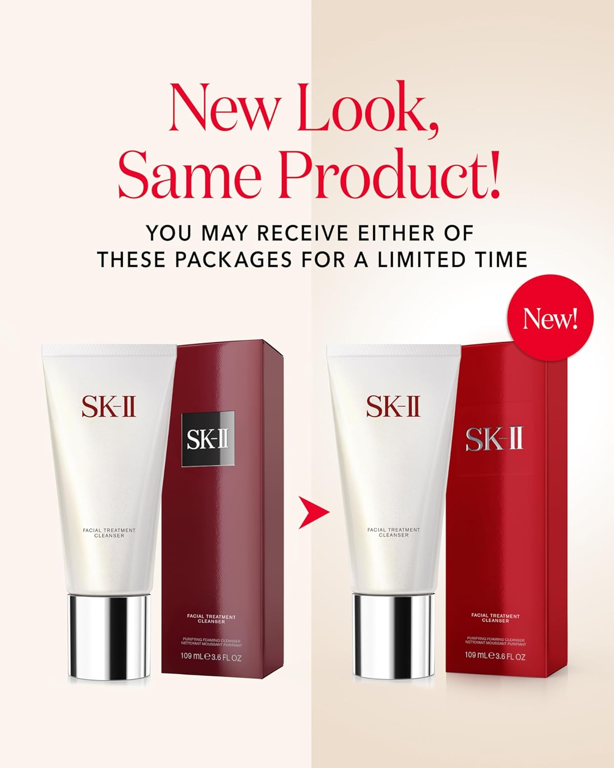 SK-II Facial Treatment Gentle Cleanser – غسول رغوي لطيف بخلاصة Pitera™ وتنقية المسام دون تجفيف | ينظّف البشرة بعمق ويحافظ على نعومتها | مناسب لجميع أنواع البشرة | حجم 120g