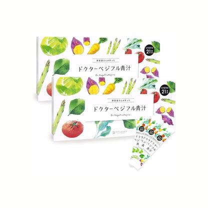 Dr. Vegifull Green Juice – مشروب نباتي طبيعي 100% بخلاصة 21 نوعًا من خضروات كيوشو اليابانية | سهل الشرب بطعم Kinako والسكر الأسود | غني بالألياف والبروتين النباتي | بدون إضافات | مناسب للبالغين والأطفال | عبوات فردية 3g