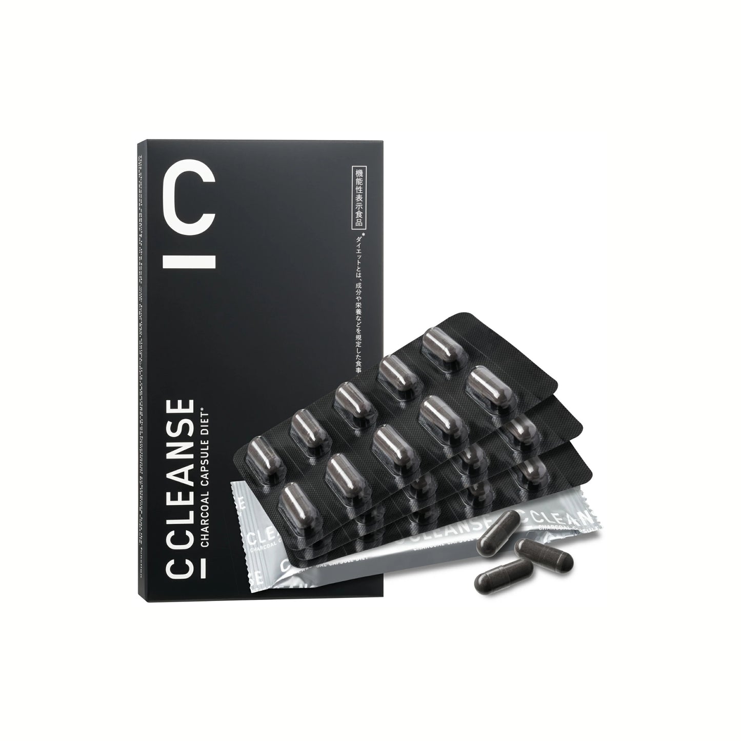 C CLEANSE Charcoal Diet Capsules – مكمل فحمي ياباني لاستهداف دهون البطن وتحسين حركة الأمعاء | بروبيوتيك مقاوم للحمض + زنجبيل أسود + MCT | كبسولة يوميًا لتقليل الدهون الحشوية والانتفاخ | صنع في اليابان
