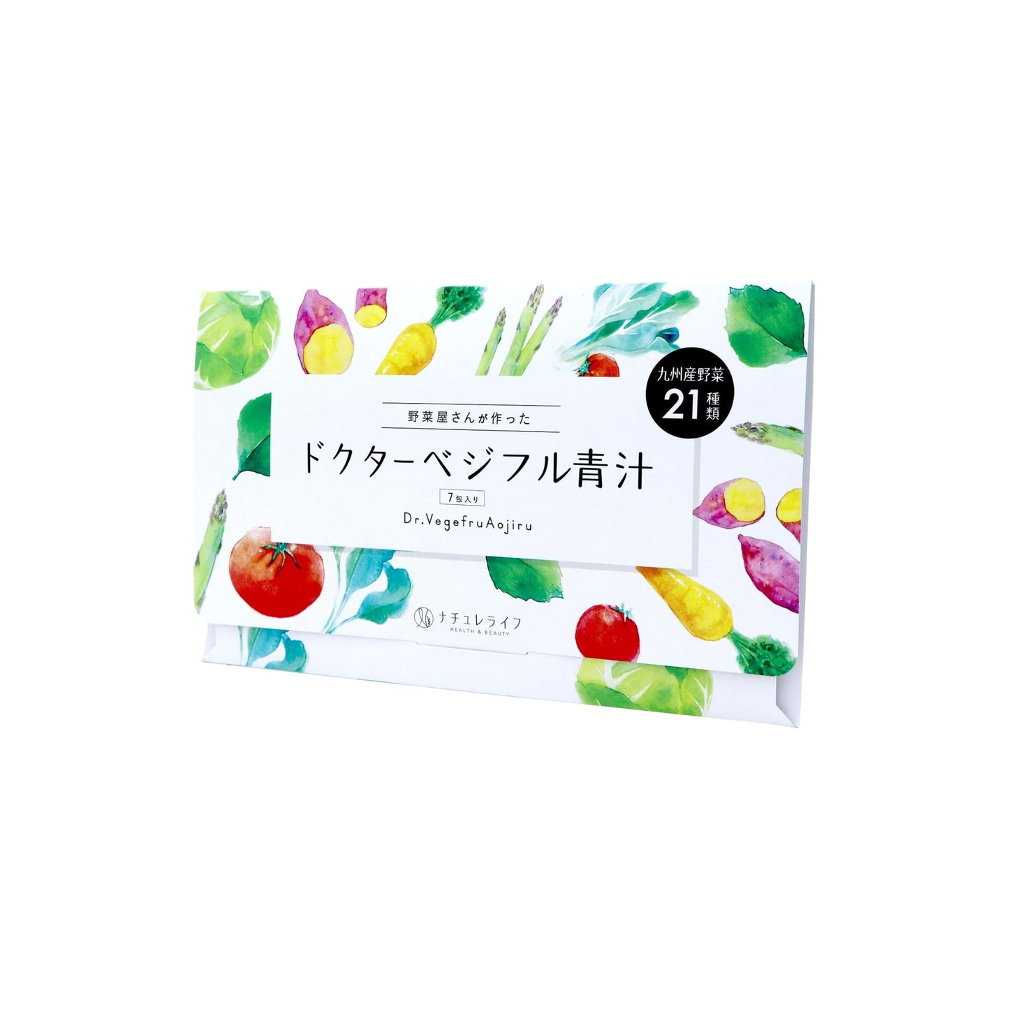 Dr. Vegifull Green Juice – مشروب نباتي طبيعي 100% بخلاصة 21 نوعًا من خضروات كيوشو اليابانية | سهل الشرب بطعم Kinako والسكر الأسود | غني بالألياف والبروتين النباتي | بدون إضافات | مناسب للبالغين والأطفال | عبوات فردية 3g