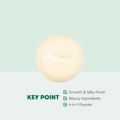 [بكج من عبوتين] بودرة CICA No Sebum Powder من VT Cosmetics - لتوازن الدهون ومظهر ناعم للبشرة - تركيبة تحتوي على العديد من المكونات الطبيعية والفيتامينات - صنع في كوريا وارد اليابان