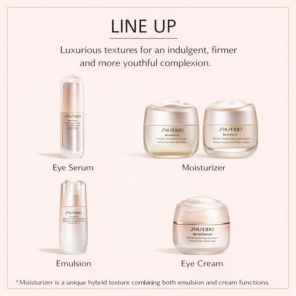 SHISEIDO Benefiance Wrinkle Smoothing Cream Enriched 50g – كريم شيسيدو المرطب لمكافحة التجاعيد وشد البشرة – ترطيب عميق لمدة 24 ساعة وتحسين مرونة ونعومة البشرة