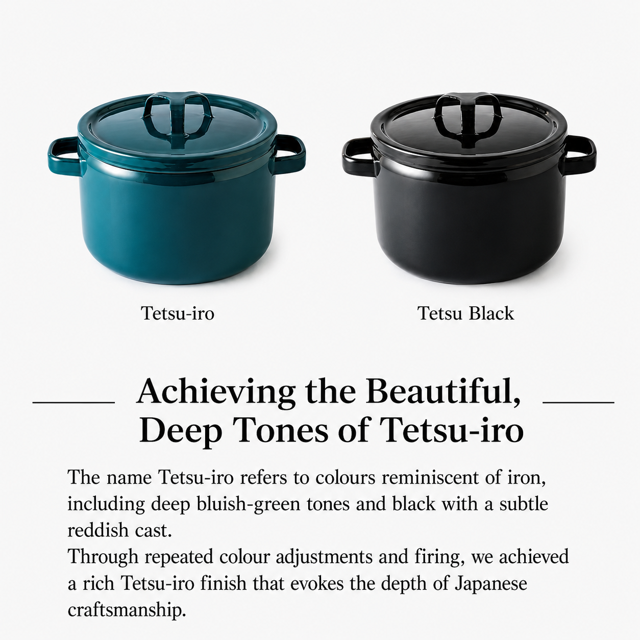 FUJIHORO Japan Takumi Series Enamel Deep Pot 22cm – قدر عميق من الفولاذ المطلي بالمينا Tetsu-iro | 5.6 لتر