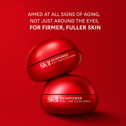 كريم SK-II Skinpower Eye + Line Filler الياباني مع PITERA™ لمحيط العين وخطوط الوجه بحجم 15 جم. متوفر في السعودية والإمارات