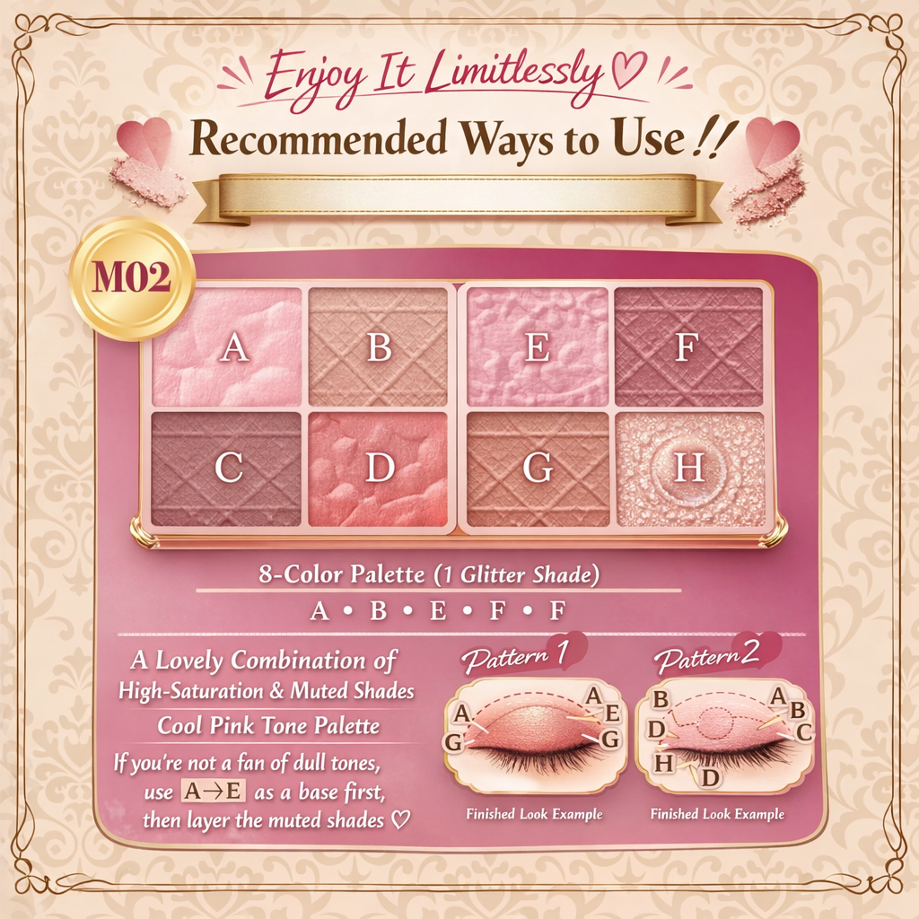 Canmake Petit Palette Eyes (Matte Type) – باليت عيون يابانية 8 ألوان محمولة بحجم مثالي للحقيبة | درجات مات احترافية سهلة الدمج | تشمل فرشاة مزدوجة | ثبات جميل ولمسة مخملية | صنع في اليابان