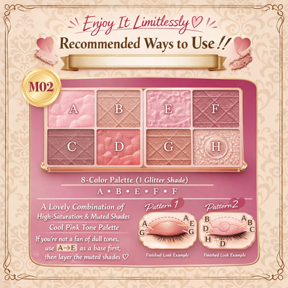 Canmake Petit Palette Eyes (Matte Type) – باليت عيون يابانية 8 ألوان محمولة بحجم مثالي للحقيبة | درجات مات احترافية سهلة الدمج | تشمل فرشاة مزدوجة | ثبات جميل ولمسة مخملية | صنع في اليابان