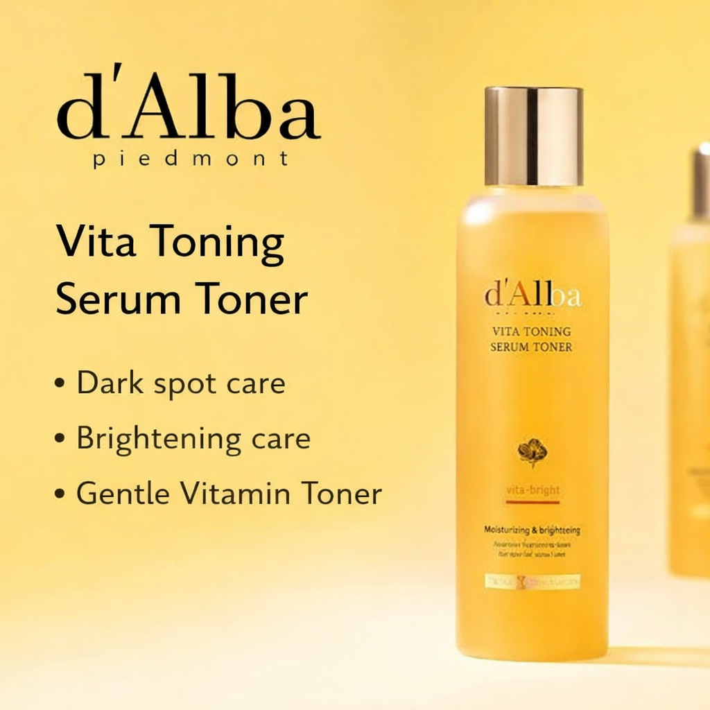 d’Alba Vita Toning Serum Toner – تونر سيرومي للترطيب والتفتيح مع غلوتاثيون 11.76% لنضارة وإشراقة واضحة (180ml) صنع في كوريا وارد اليابان